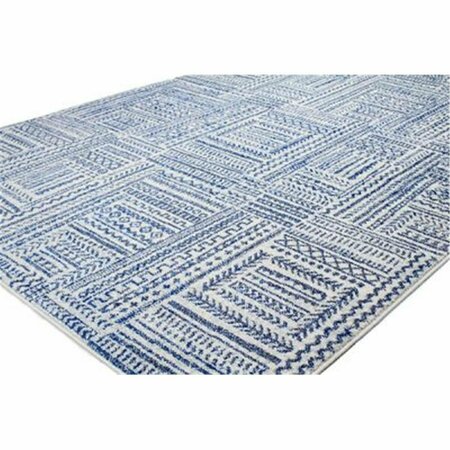 BASHIAN 3 ft. 6 in. x 5 ft. 6 in. Mayfair Collection Polypropylene Power Loom Area Rug Ivy & Blue M147-IVBL-4X6-MR603